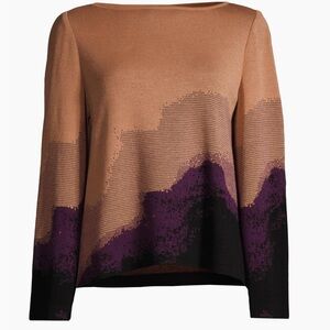 Misook Boxy Knit Landscape Sweater